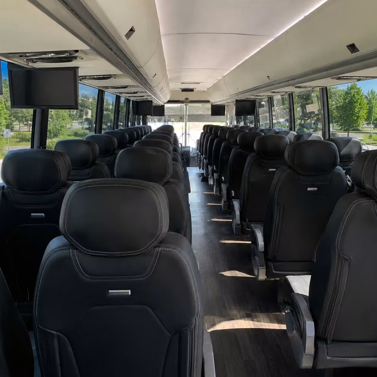 56 passenger charter bus interior